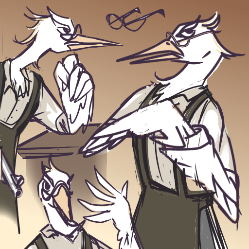 Here three early concepts of Benjamin, the bartender of "The Dead Canary", made by <a href="/MrTuxdeer/">Mr. Tux</a>