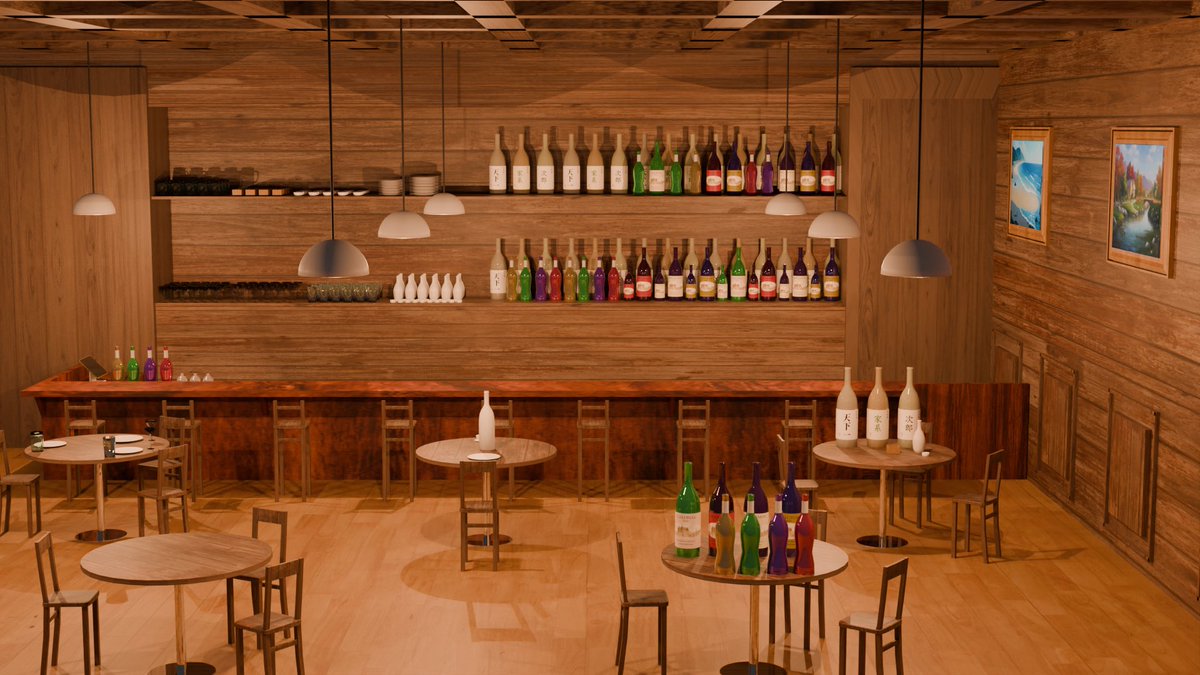 akari_creative's tweet photo. #blender 
カフェバー https://t.co/bMi8F3rJhO