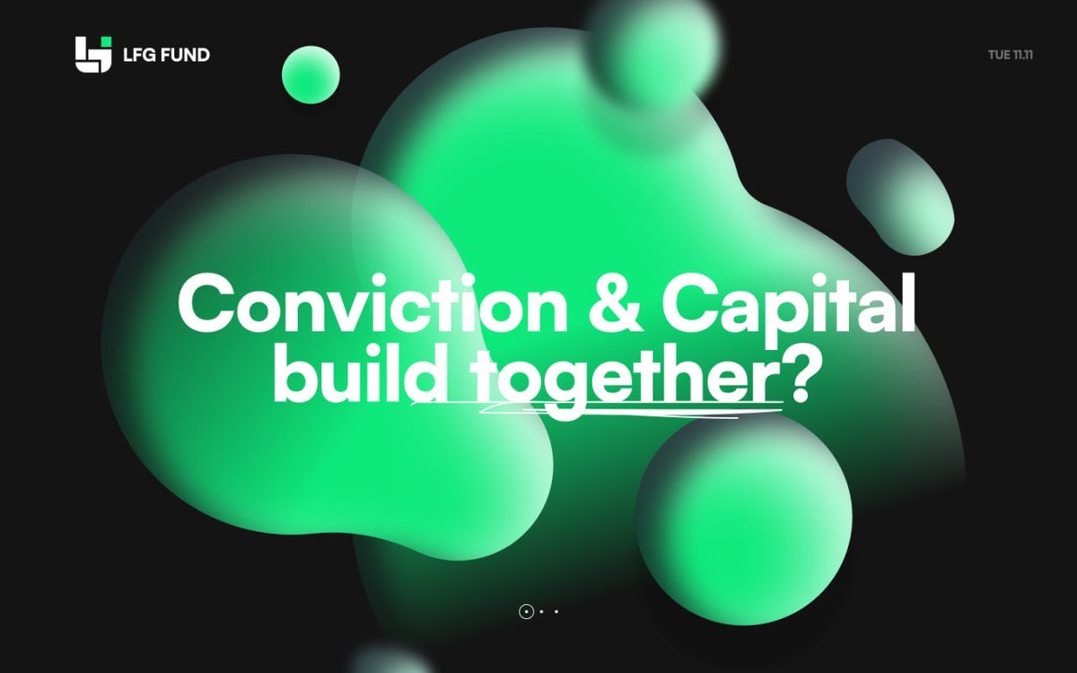LFG_fund's tweet photo. Investors look at numbers.
Builders look at possibilities.
When the two start speaking the same language, that’s when real ecosystems are born. https://t.co/oB5QCpaXsl