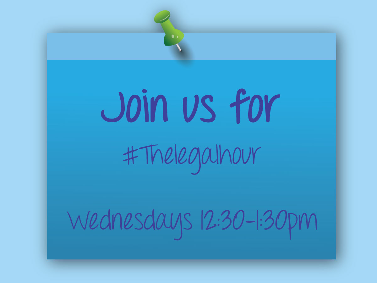🕧Don't forget to join us this afternoon for #thelegalhour
✅12.30pm onwards 

#lawfirms #legalnews #legalblogs #legalguides #legalinfo