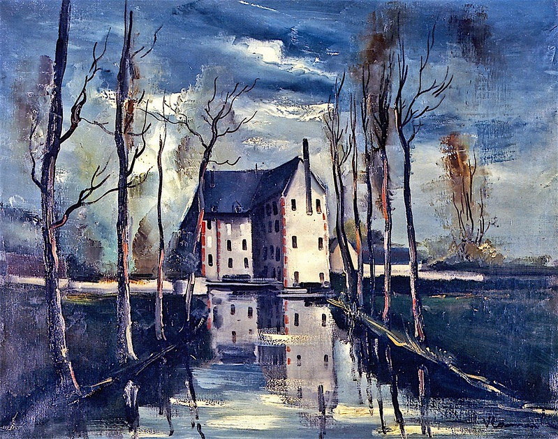 Manor House Reflected in the Water 
Maurice de Vlaminck  
1876 – 1958  
French