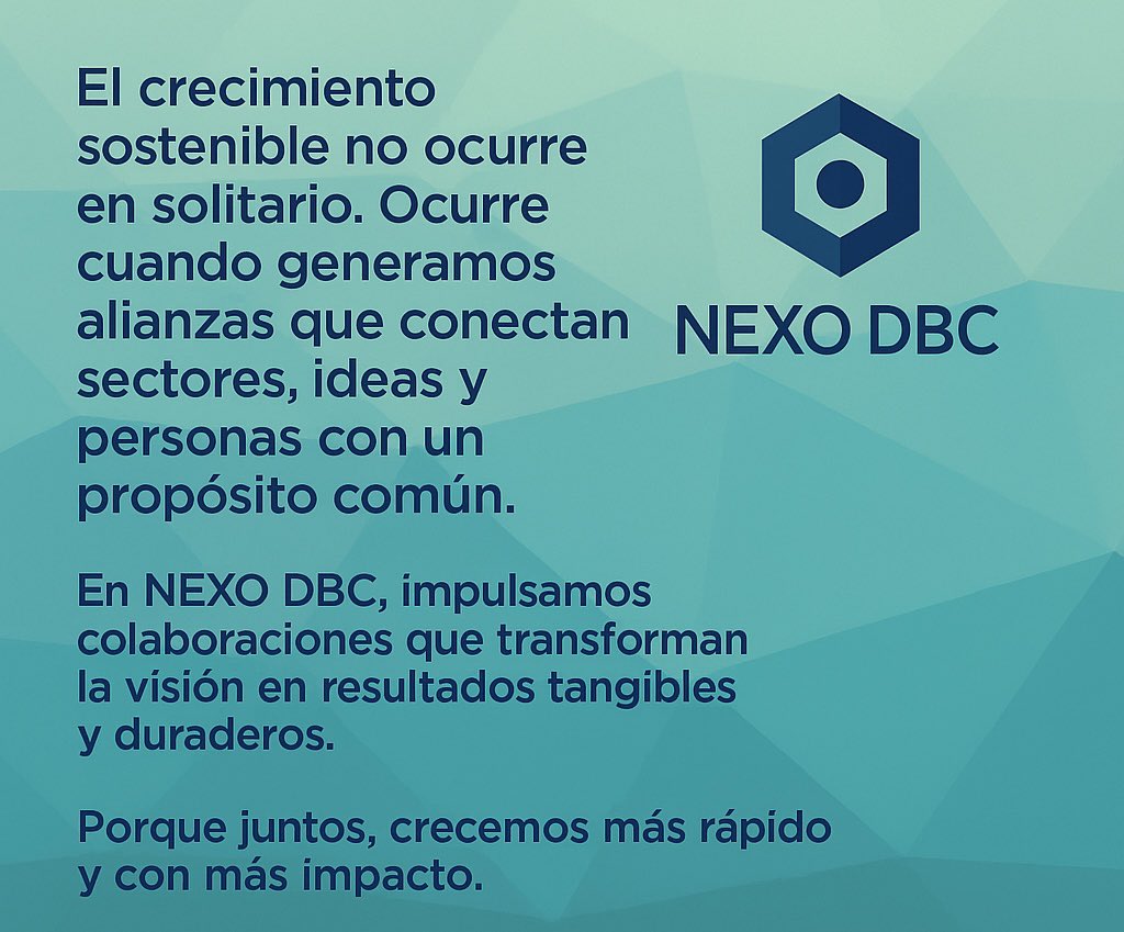 El crecimiento sostenible no ocurre en solitario.

En NEXO DBC, impulsamos colaboraciones que transforman la visión en resultados tangibles y duraderos.  Porque juntos, crecemos más rápido y con más impacto. 

#NEXODBC #DesarrolloEconómico #Innovación #Estrategia #Alianzas