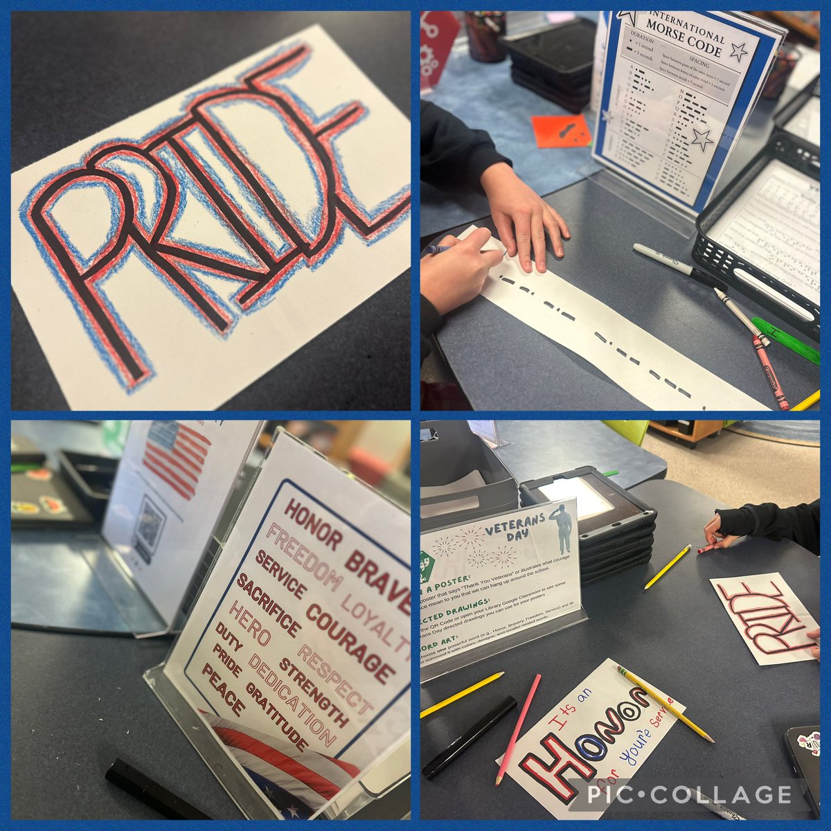 MrsOsbornAES's tweet image. We had a #RIASEC Party in the #AESLLC for Veterans Day. Lots of great work was seen throughout the week! 🇺🇸♥️🤍💙