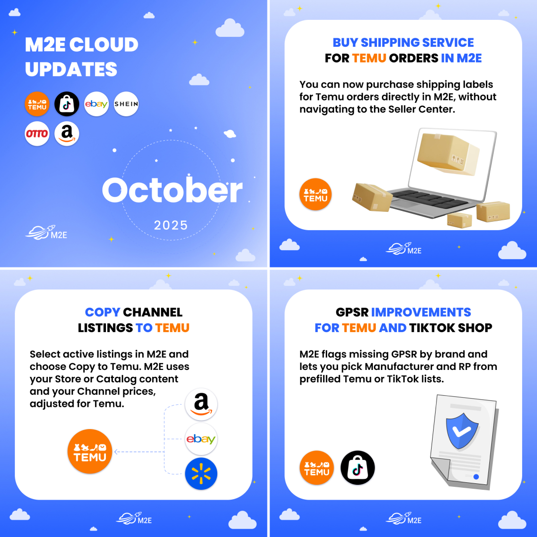 m2ecloud's tweet image. 📢 October 2025 M2E Cloud Updates!
What’s new? 👉 Swipe through to explore!

More about October 2025 M2E Cloud updates 👉 docs.m2ecloud.com/docs/october-2…

#m2ecloud #ecommerce #multichannel #amazonmcf #shein #temu #ebay #tiktokshop #otto
