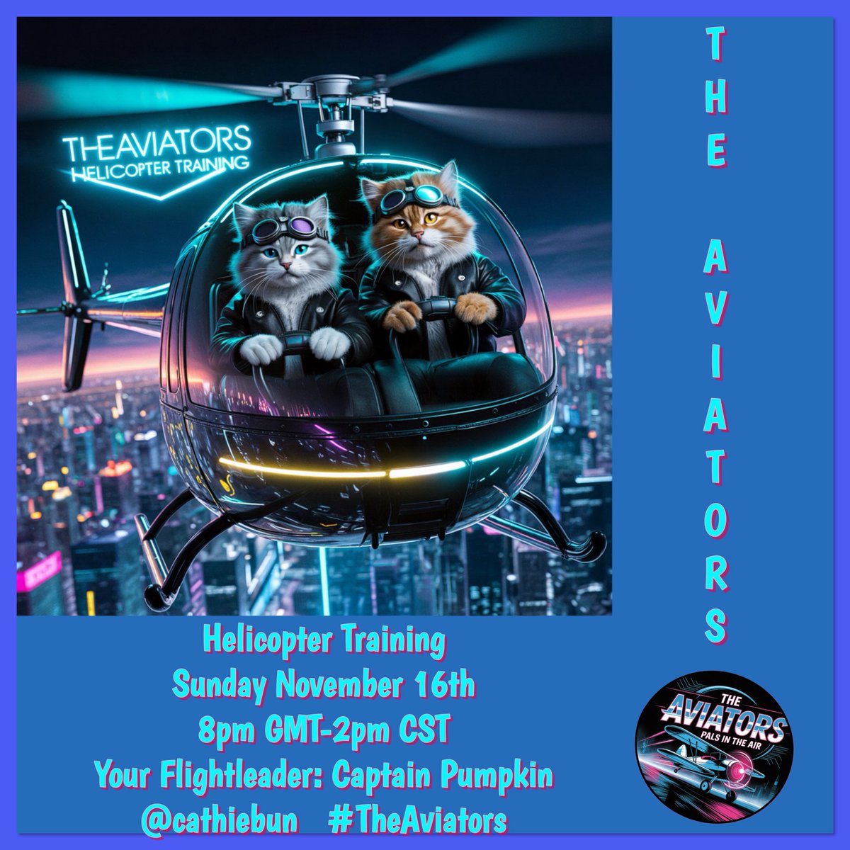 Join us Sunday and learn the fine art of flying helicopters on Twitter! # theaviators