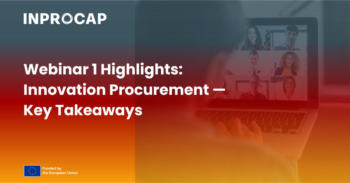 InprocapProject's tweet image. #InnovationProcurement webinar #1 — key insights: 🧩PCP vs PPI vs Innovation Partnership 🗺️Market consultations 🧰Functional specs/Value engineering 🔄Dialogue/Negotiation for complex buys 📅Next: 27 Nov→shorturl.at/iBzXn%7C 9 Dec (@EuropeanXFEL) shorturl.at/CwJ1t