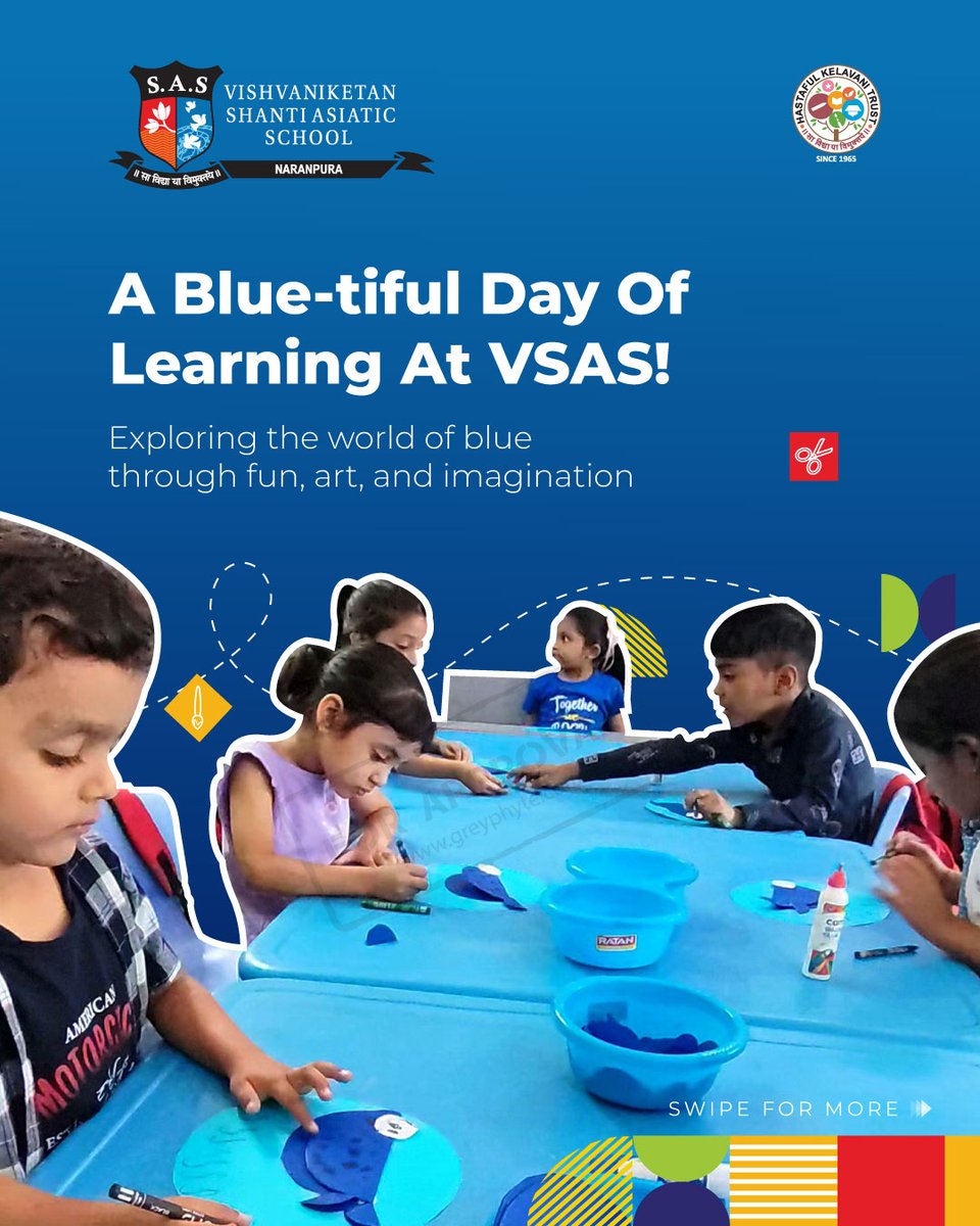 vsas_naranpura's tweet image. A blue-tiful day indeed! 💙
Our little VSAS learners explored the color blue through fun activities, art, and imagination, learning calmness, creativity, and confidence along the way.

#blueday #bluedaycelebration #colorlearning #bluecolor #vishvaniketanshantiasiaticschool