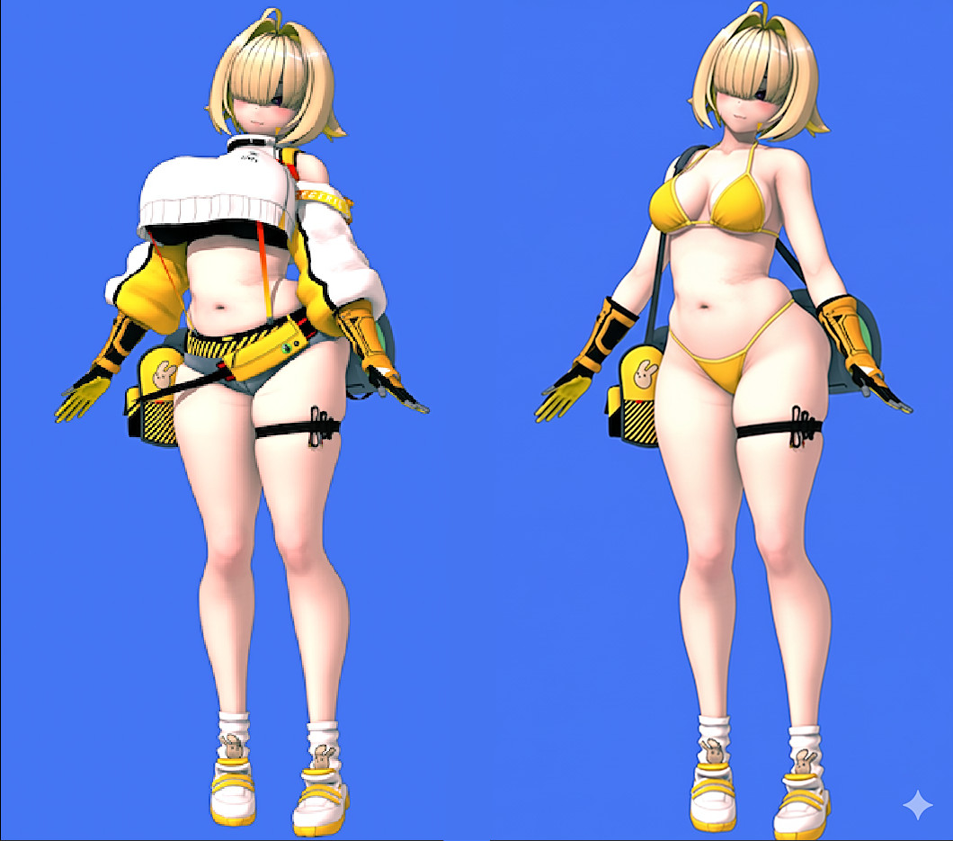 Gemini君にエレグを水着にしてもらったらコレが出た…
…いいセンスしてるね君…

#NIKKE #エレグ #Elegg #b3d