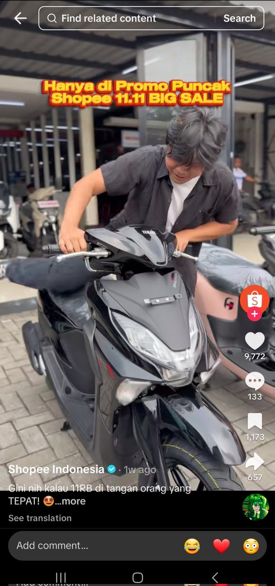 mobaabi's tweet photo. modal 11 rb doang gess dapet motorrrr, buruan cek shopee deh ges sekarang juga #FlashSale100MotordiShopee https://t.co/qsG4YLyorW