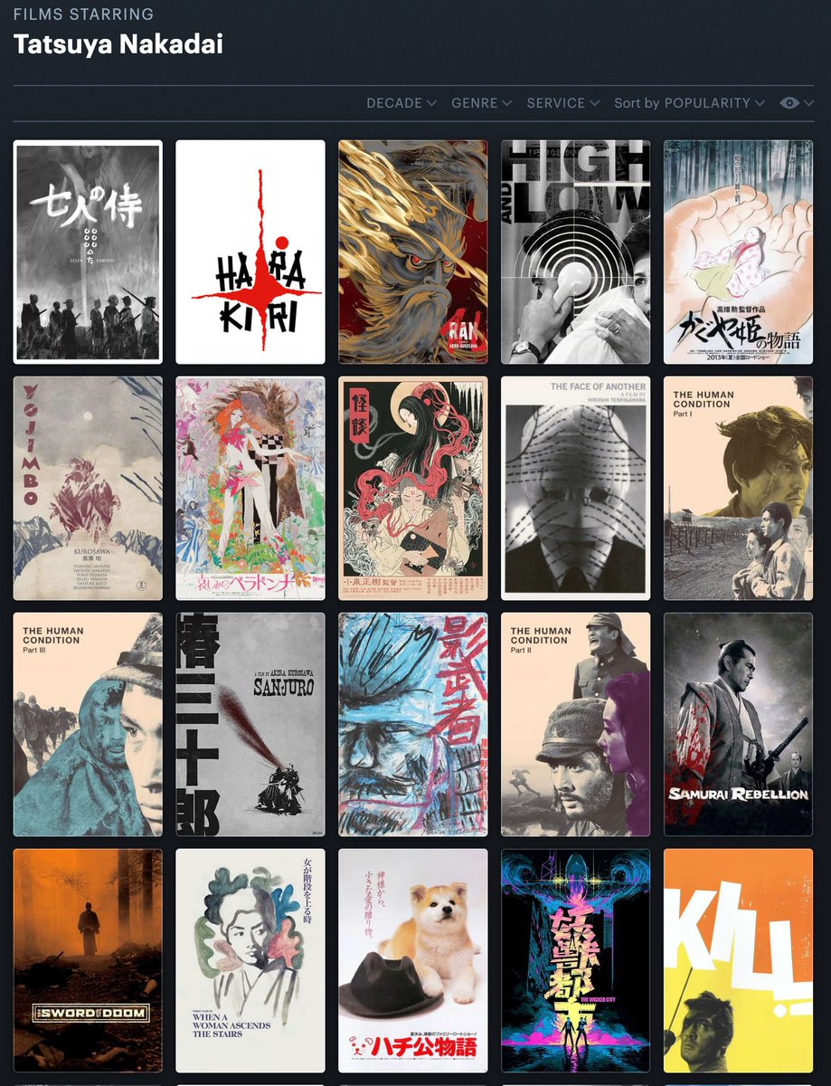 I think we collectively need to watch some Nakadai tonight, like have you ever seen more insane filmography than this?????? truly legendary actor, RIP