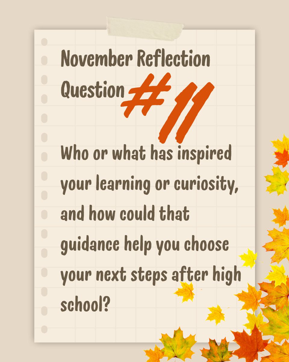 Hey, juniors, these daily reflection questions serve as great mini prompts in the style of college supplemental essays. Consider taking a few minutes every day to write down a 5-7 word response. You may revisit these later, for college apps.