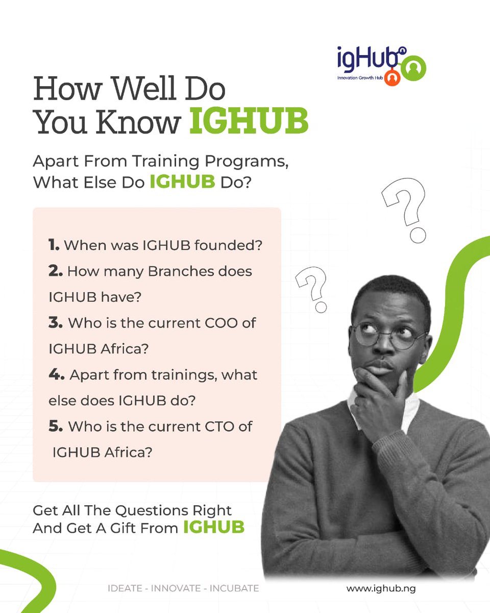 How well do you know Ighub?
Answer all the questions correctly to get a gift from Innovation Growth Hub 
#answerwandwin 
#communityengagement
#ighub
