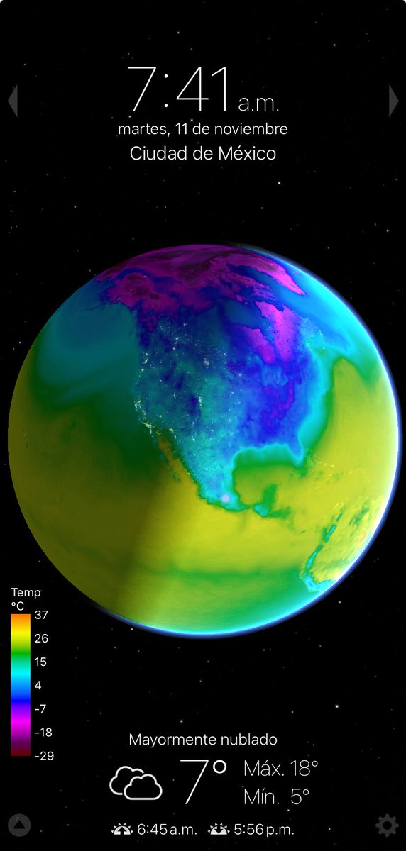 AVISO 🥶
Temperaturas frías en México 🇲🇽 
Masa aire ártico 

#CDMX 7ºC
#Monterrey 10º
#Chihuahua 8º
#Guadalajara 11º
#Queretaro 8º
#SLP 5º
#Durango 7º
#Puebla 8º
#Zacatecas 5º

Y en tu ciudad?
Noviembre 11/07:45h