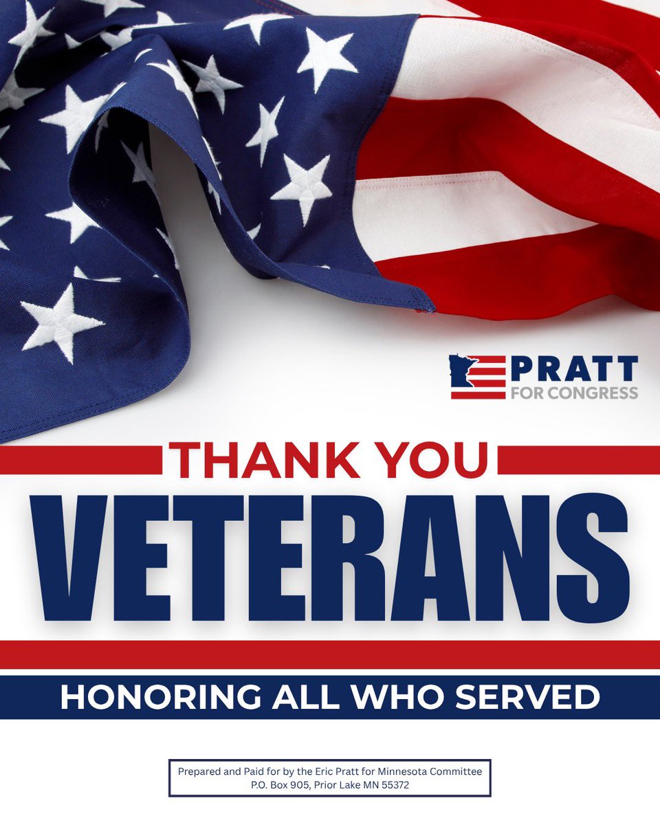 Today we stand united in our thanks to the brave men and women who have defended our freedom with courage, sacrifice, and unwavering love for our country. Because of their service, our flag flies high and our freedoms endure. To every veteran - thank for your strength, sacrifice,