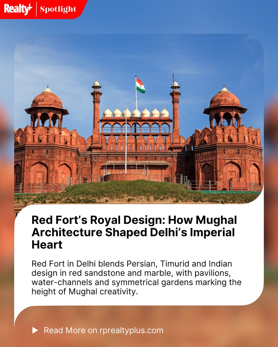 RPRealtyPlus's tweet image. It’s a masterpiece of Mughal imagination Persian finesse, Indian soul, and royal symmetry carved in red sandstone and marble.

Read more: rprealtyplus.com/realty-spotlig…

#RedFort #MughalArchitecture #DelhiDiaries #HeritageIndia #ArchitecturalWonder #IndianHistory #CulturalLegacy