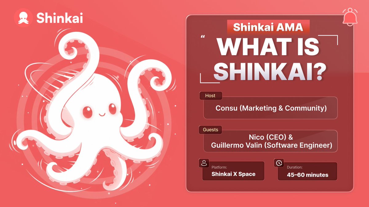 OGZAZZAH's tweet image. Shinkai AMA TOMORROW! 
Wanna know about @ShinkaiLocalAI?
Join us at 4:30 PM UTC (10:30 AM CST) on X Space to explore how listings boost agent privacy &amp;amp; Shinkai’s future.  
Ask live Qs!
  Space link drops soon.
 Set reminders! 
#ShinkaiAMA #LocalAI