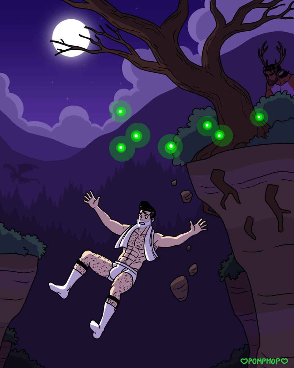 Night Wander 8 - A Misplaced Step

An encounter averted.

#gay #gayart #gayartist #gaycomic

patreon.com/pompmop