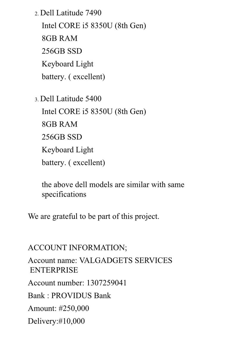 Iamkolotayo's tweet image. Congratulations to everyone 👏

The first 5 #10KLaptopsProject winners were already selected and contacted after screening and verification by the team

See below for updates

Thanks to @silverpenydr @Horiyourme @boye4christ2006 @mobola_ade 

#10kLaptopsProject 
Thank you Jesus