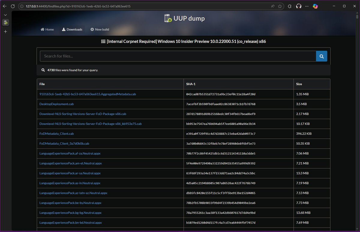 Once upon a time, Windows 11 21H2 x86 was on Microsoft's Servers