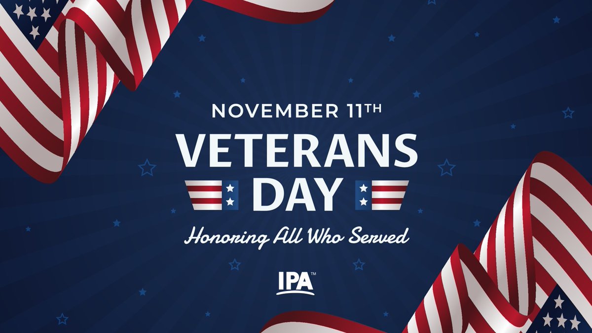 think_ipa's tweet image. Today, we honor the veterans of the IPA family &amp;amp; those across the nation. Your courage, integrity, &amp;amp; commitment to service exemplify the values that make great teams &amp;amp; strong communities. Thank you for your dedication—both in uniform &amp;amp; in the work you do every day.

#VeteransDay
