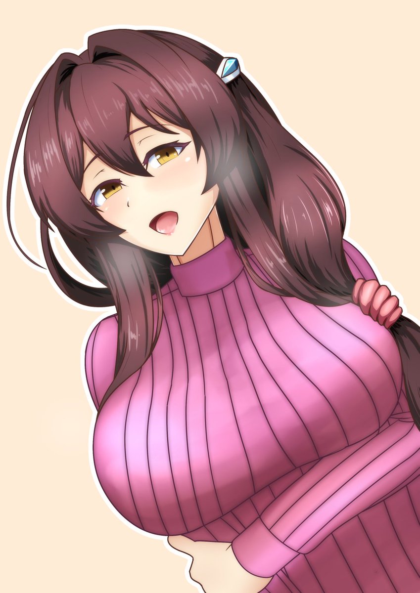 縦セーターの日らしいので縦セーターを着てちょっと怪しい雰囲気の紫峰真理奈さん
#縦セーターの日 