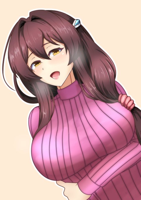 縦セーターの日らしいので縦セーターを着てちょっと怪しい雰囲気の紫峰真理奈さん
#縦セーターの日 