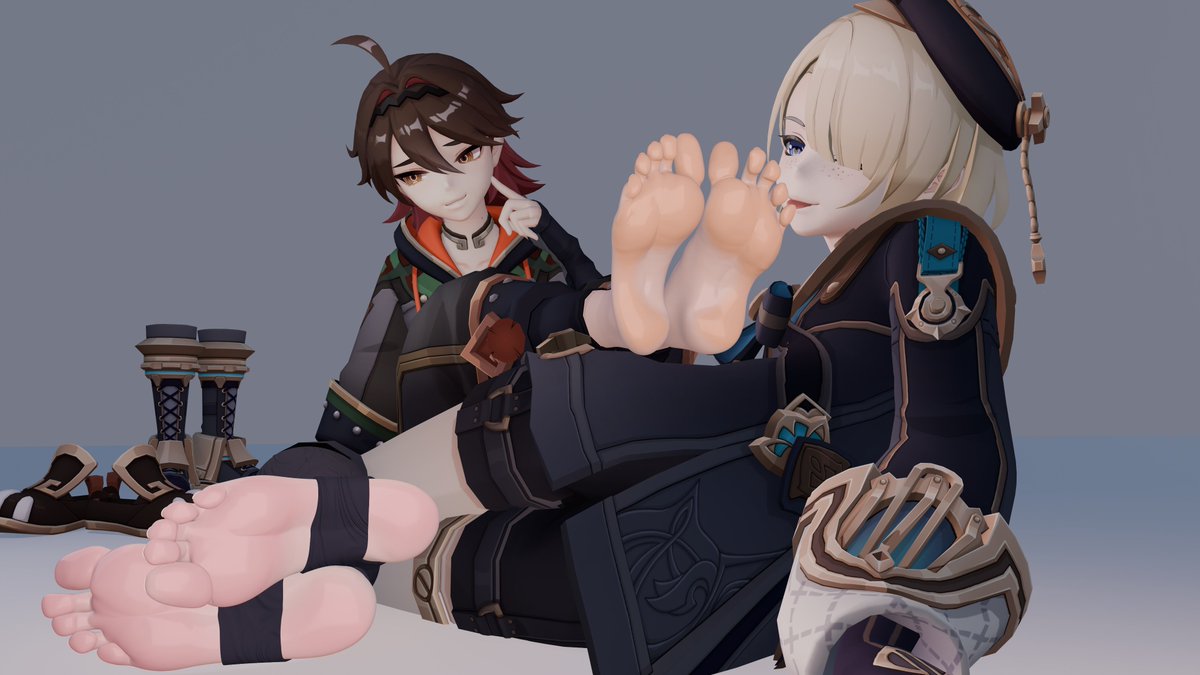 Are there any LionFish (Gaming x Freminet) fans in here ??? 🥺🥺

If so then I'm providing this render of them! Freminet worshipping his BF Gaming's feet, bc he LOVES his feet~🤧🤤 (not bc Gaming's my favorite ofc haha... 👀)