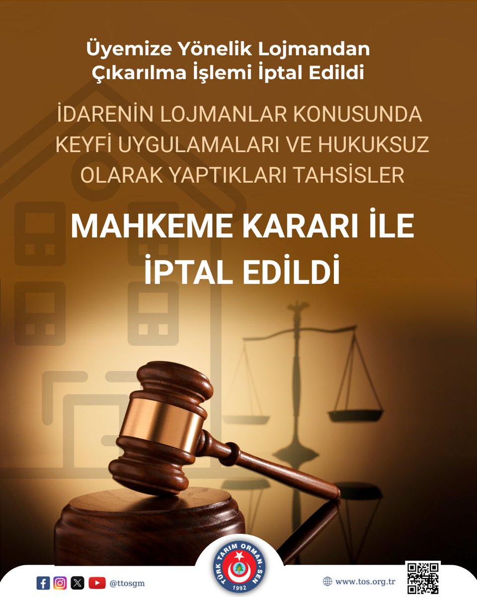KEYFİ VE HUKUKSUZ LOJMANDAN ÇIKARILMA İŞLEMİNİ İPTAL ETTİRDİK
Eskişehir Geçit Kuşağı Tarımsal Araştırma Enstitüsü Müdürlüğünde tekniker olarak görev yapan  üyemize tahsis edilen lojmandan çıkarılmasına yönelik  İdarenin lojmanlar konusunda keyfi uygulamaları ve hukuksuz olarak
