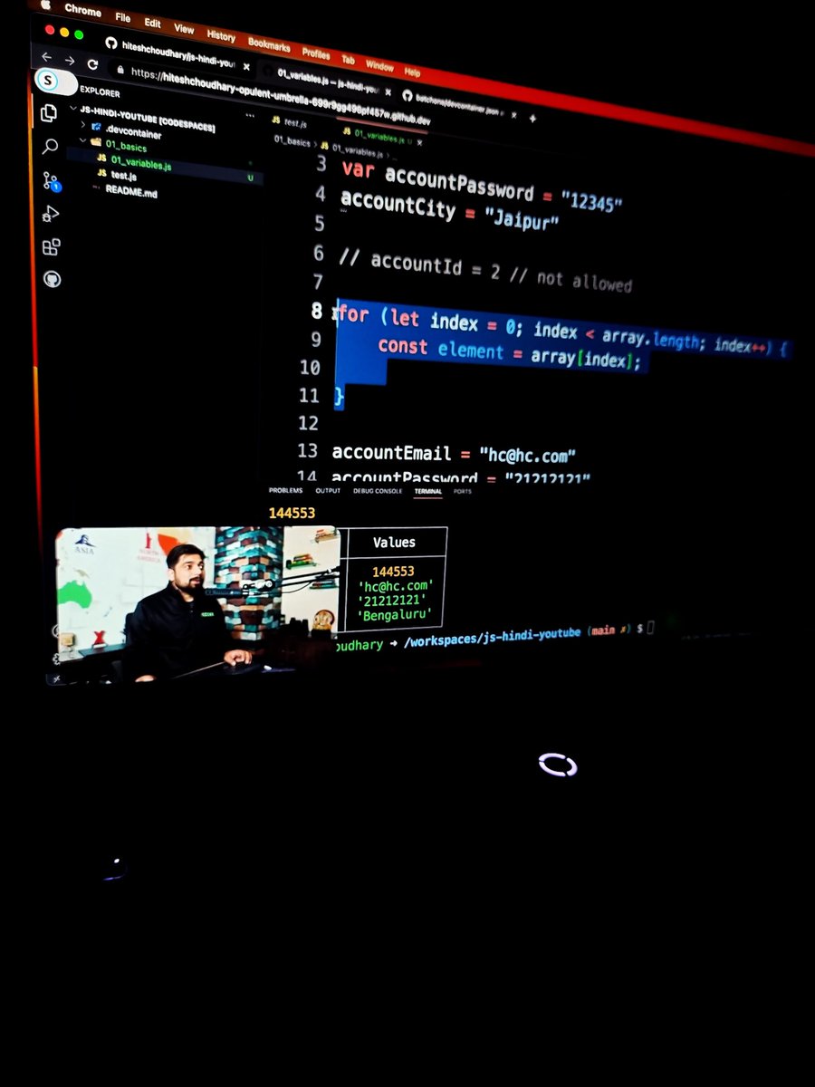 Komalkant_M's tweet image. Day : 3/30 Days of Code🚀
#30DaysOfCode #30DaysOfLearningJava

Watched the 3rd Video of Java by chai aur code  @Hiteshdotcom @ChaiCodeHQ. Learnt how  keywords works in java , what can be changes what can&apos;t, how to execute all the variable at once  using (console.table), etc.