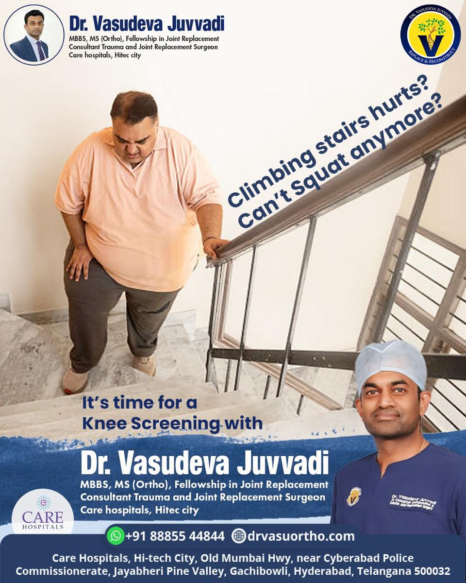 drvasudevaortho's tweet image. Struggling with knee pain? 🦵
Don’t let it stop you! Expert care and advanced treatments can get you moving pain-free.

📞 +91 88855 44844
🌐 drvasuortho.com

#DrVasudevaJuvvadi #OrthopedicSurgeon #RoboticKneeReplacement #KneePainRelief