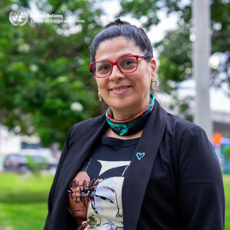 UNODC_OrgCrime's tweet photo. Carolina is many things: a wife, a mother, a teacher and a survivor of human trafficking.

She uses her voice and her story to raise awareness about violence against women and girls.

In South America, 62% of all reported victims are women and girls.

#EndHumanTrafficking