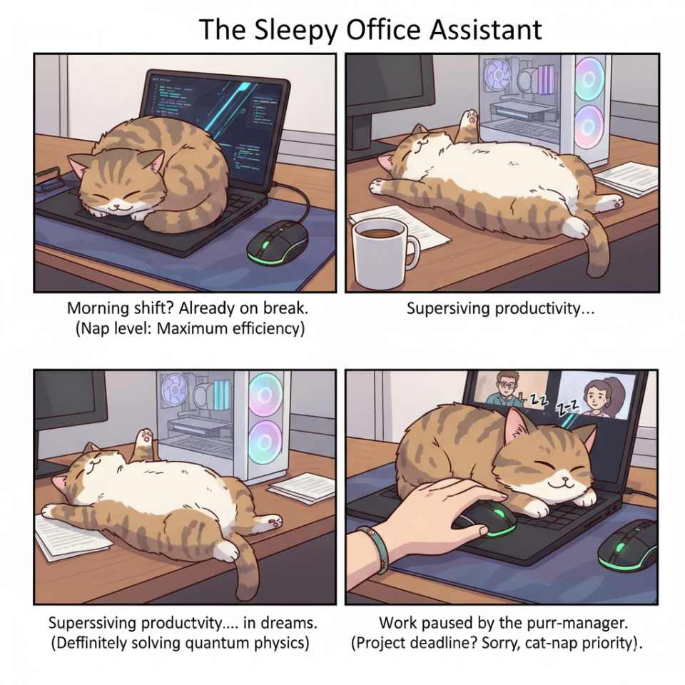 TomiPawzz's tweet photo. A Day in the life with Tomi Pawzz:
Productivity at its peak. Tomi supervises all crypto moves from the comfort of the laptop. If the paws approve, it’s bullish.
#memecoin #solana #crypto #TPAWZZ #catmmunity #DailylifeofTomiPawzz