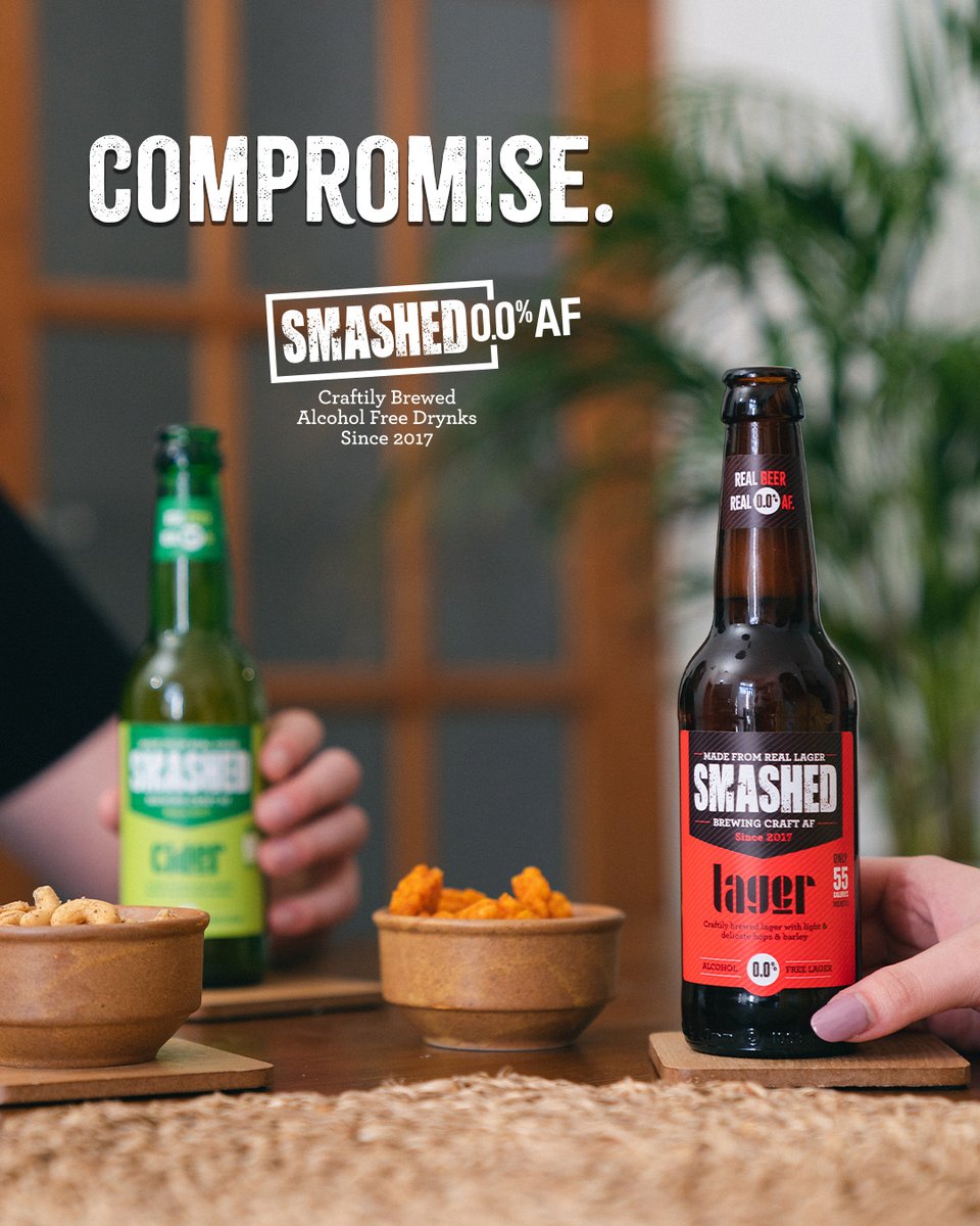 2/2 Just real beer and cider taste, brewed to do things differently.

#GetSmashedAnytime #AFBeer #ZeroRegrets