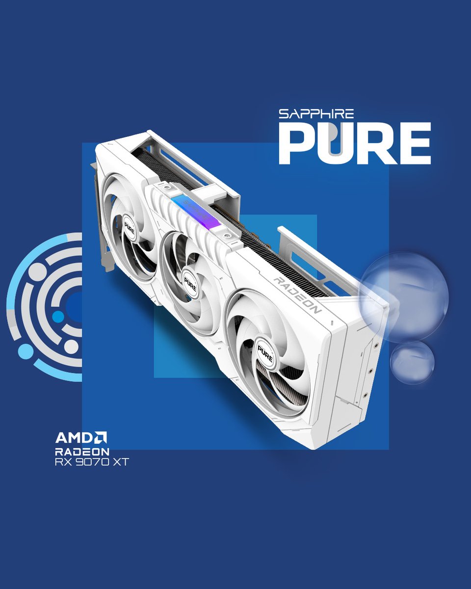 SapphireTech's tweet image. Unlock the full potential of the SAPPHIRE PURE AMD Radeon RX 9070 XT. Its Integrated Cooling Module is engineered to manage heat from every critical component, ensuring reliable thermal regulation for sustained gaming and content creation
.
.
#GPU #graphicscard #gaming #hardware