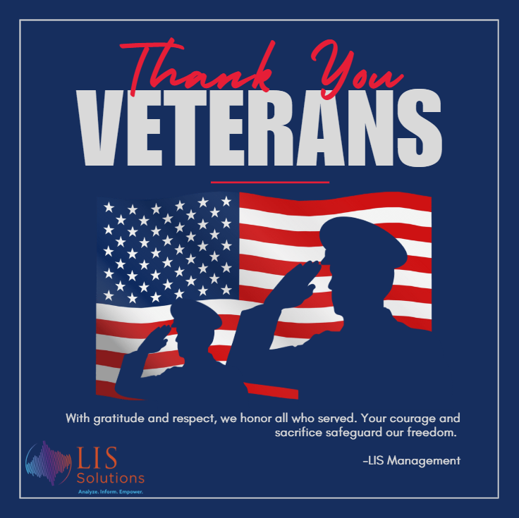 TeamLISSOL's tweet photo. Today we honor the service, sacrifice, and strength of all U.S. veterans. 🇺🇸
Your courage protects our freedoms and strengthens our communities.
Thank you for your service.

#VeteransDay #ThankYouVeterans #HonorAndRespect #TeamLIS #LISHonorsService
#Analyze #Inform #Empower https://t.co/jWocx0O3ek