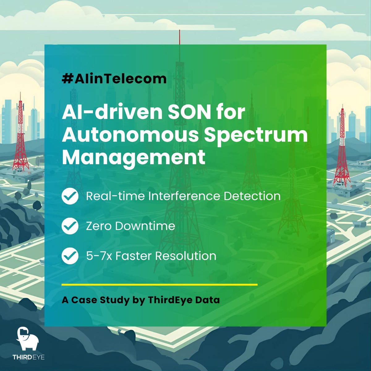 thirdeye_data's tweet image. 🔔 Case Study: AI for Smarter Spectrum Management in Unlicensed Bands.
Built an AI-driven SON Tool to autonomously detect &amp;amp; resolve frequency interference in real time. 
👉 buff.ly/BLb6gr5
#AIinTelecom #NetworkOptimization #AIAutomation #AIUseCase #SpectrumManagement