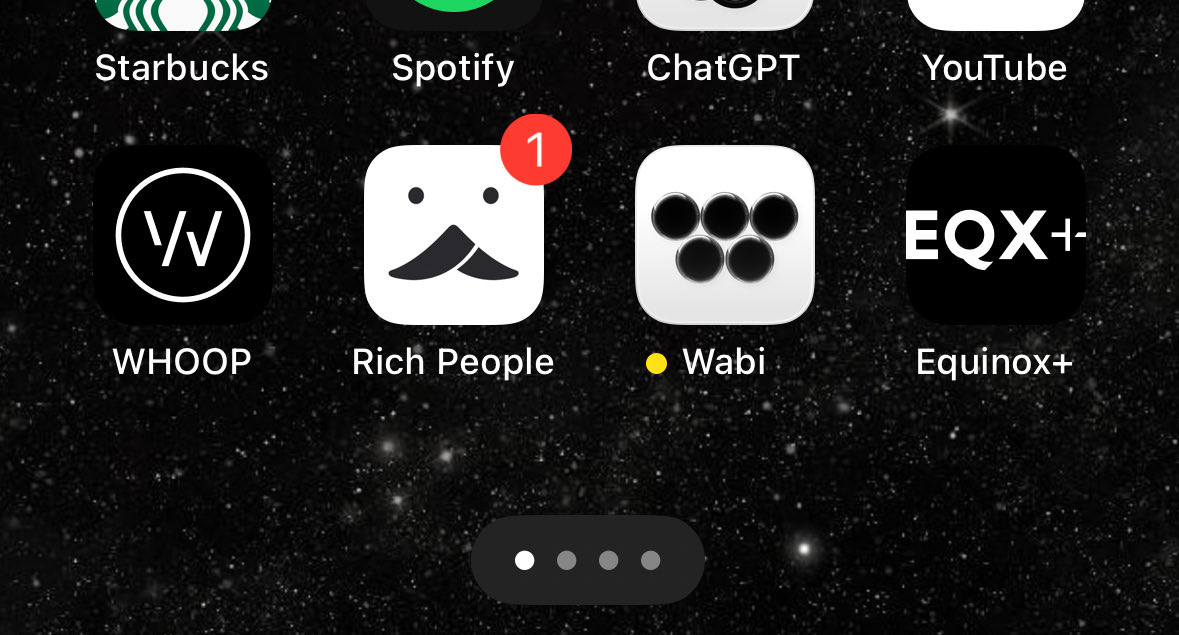 no apps have made it to my home screen in a long time, but <a href="/wabi/">wabi</a> just did.

i was doubtful of daily usage at first but the fasting tracker i made with it is pretty damn good.

reply with an app idea - if it seems good, will DM you an invite code

wabi.ai/@startupoppa/f…