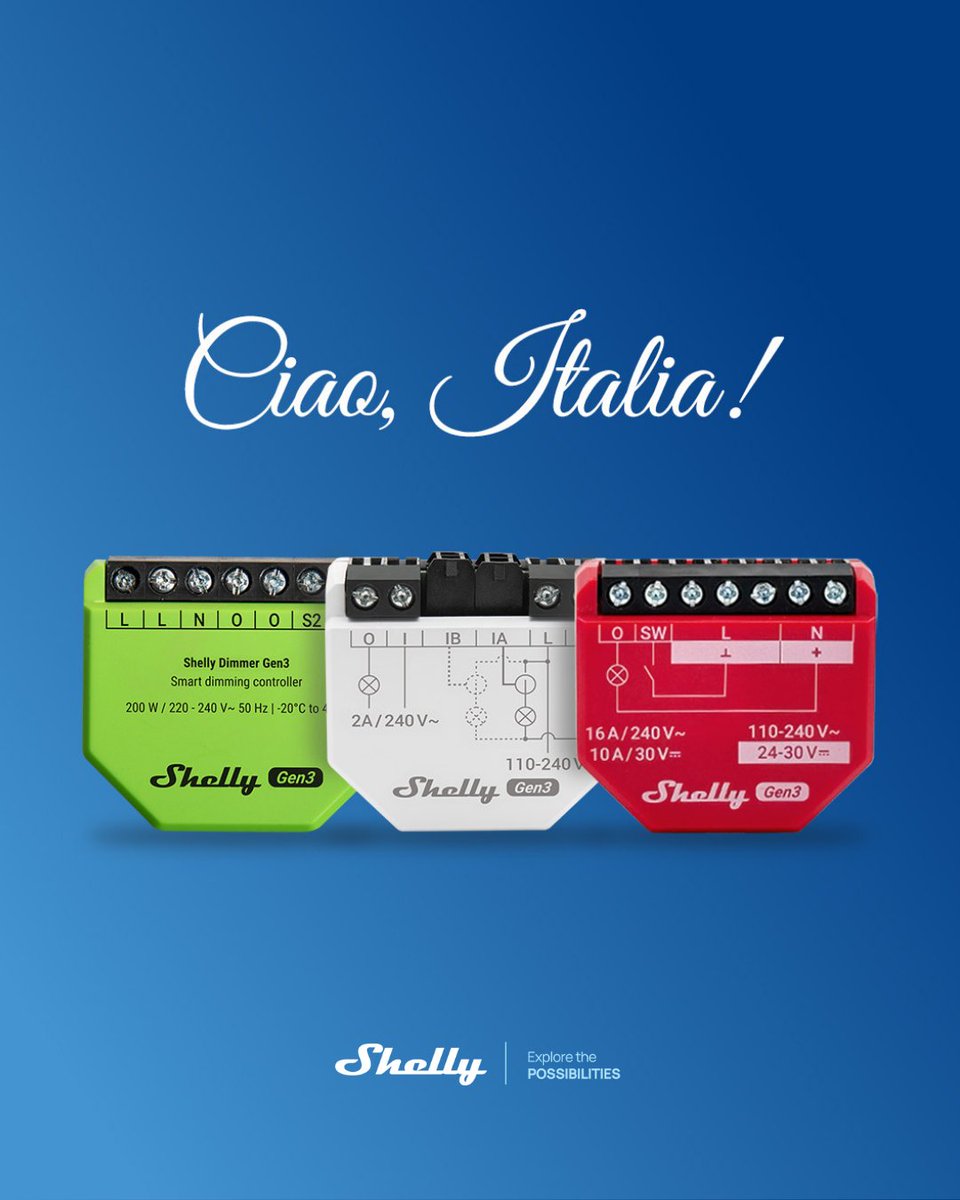 shelly_IoT's tweet image. 🇮🇹 Ciao Italia! Shelly ora parla la tua lingua 🎉

Il nuovo sito in italiano è online – con dispositivi, guide e ispirazioni per la tua casa smart.
💬 Supporto in italiano
🚚 Spedizione gratuita oltre 79 € (fino al 31.12.2025)

Scoprilo su 👉 shelly.com/it