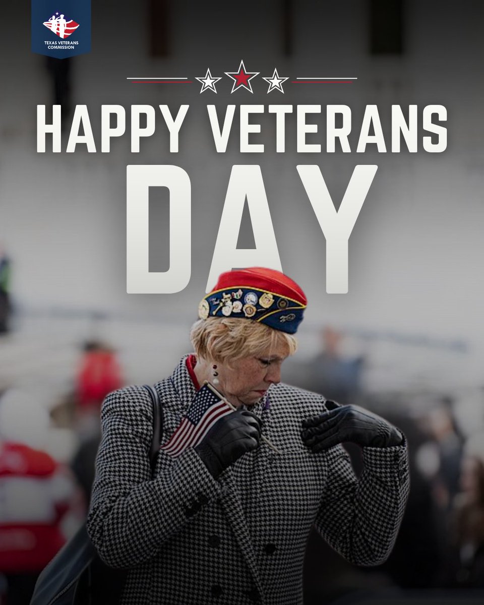 TexasVeterans's tweet image. Today and every day, we honor the brave men and women who served our nation. Happy Veterans Day. 

TVC is here for you: tvc.texas.gov

#TexasVeterans #VeteransDay