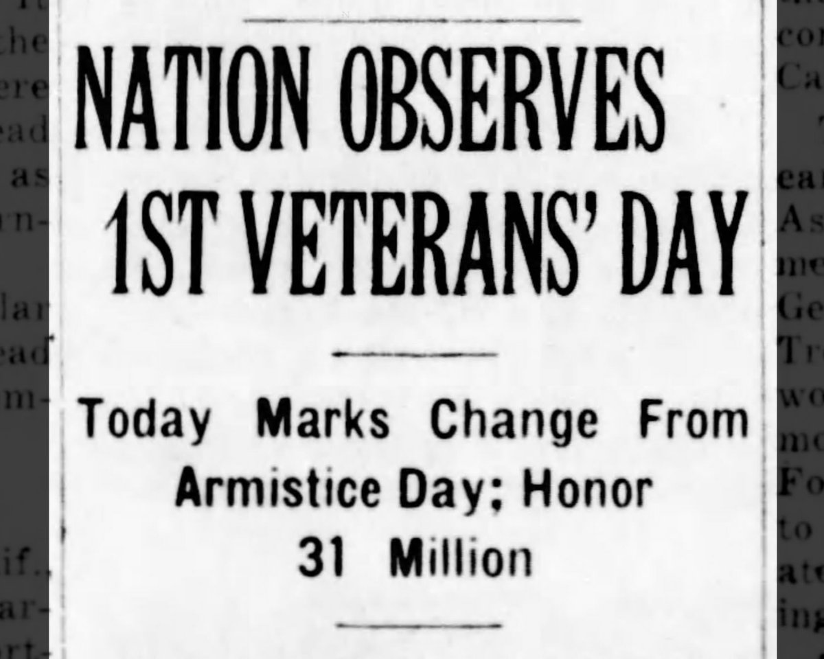 _newspapers's tweet image. In 1954, Veterans Day officially replaced Armistice Day in the United States. The intent was to expand the scope of November 11 commemorations to honor all veterans. 

Read the full article in the Standard-Sentinel on our site: newspapers.com/article/standa…