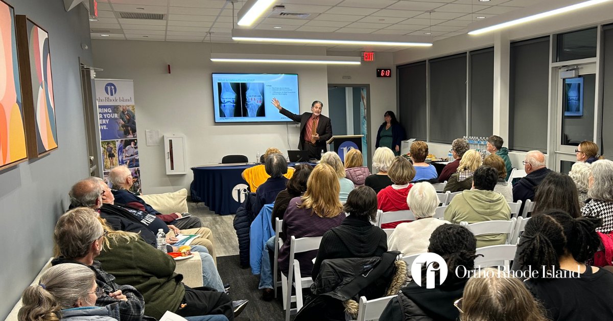 Last week, ORI hosted a free seminar about osteoarthritis in partnership with the Arthritis Foundation RI. Dr. Anthony DeLuise, sports medicine and hand and upper extremity surgeon, explored what to expect after diagnosis, treatment options, and how to tackle common challenges.