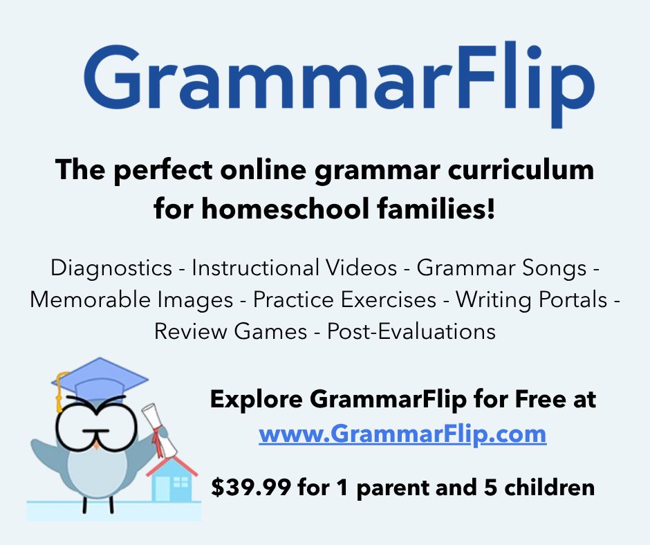 GrammarFlip is the perfect resource for homeschool grammar instruction! Video lessons, practice exercises, review games, and more!  Explore GrammarFlip for free:
buff.ly/1cRA2Aw

#homeschool #homeschooling #edchat #englishteacher #k12education #teachersofX #teachertwitter