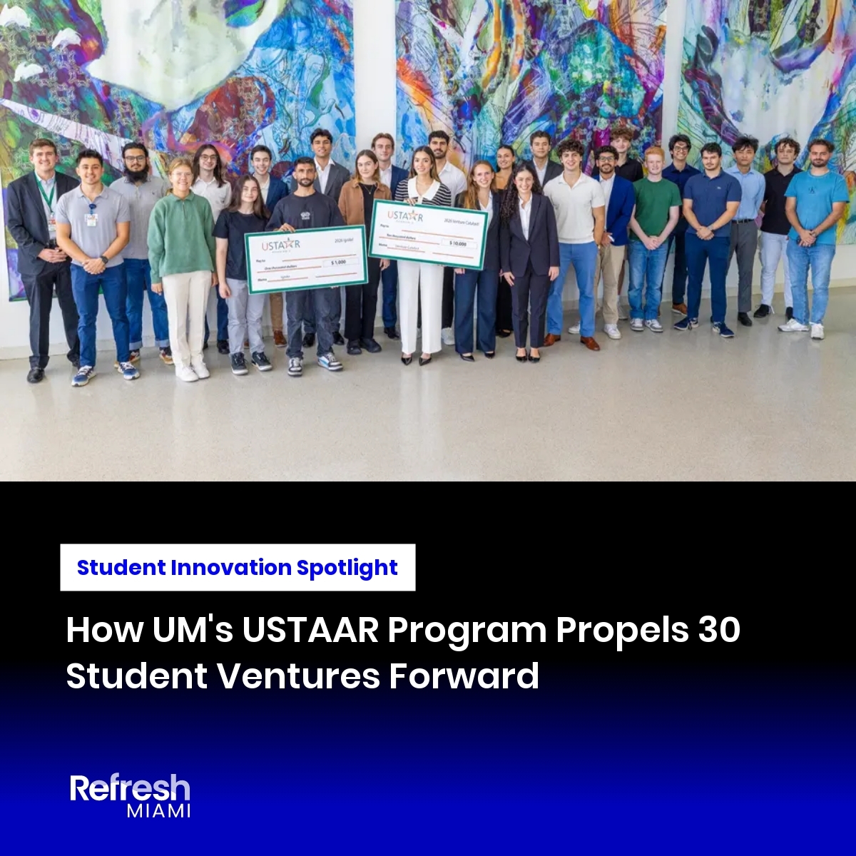 refreshmiami's tweet image. 🔥 UM&apos;s USTAAR program just awarded $310K to 30 student startup teams! From AI fish tanks to medical devices, Miami&apos;s next-gen founders are building the future. Spring competition: 5 teams get $100K each 🚀

Details: refreshmiami.com/news/how-ums-u…

#MiamiTech #StudentStartups @univmiami