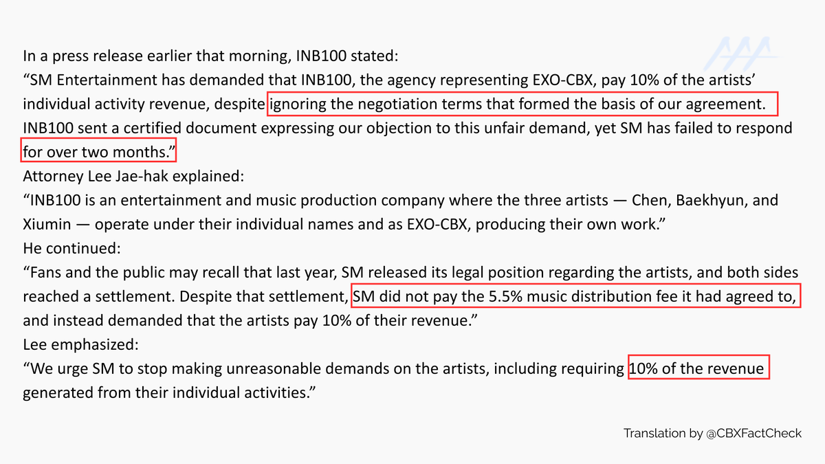 CBXFactCheck's tweet photo. We tried to clear up some misleading info that has circulated about CBX; a thread:
1️⃣ 10% fee
2️⃣ Settlement data 
3️⃣ Subsidiary
4️⃣ INB100 CEO
5️⃣ Kakao
6️⃣ 6 losses
A full translation of CBX's side "emergency press" [10June'24] is attached here:
🧷https://t.co/Lc4WAVHcX2 https://t.co/0KbEyG0QHk