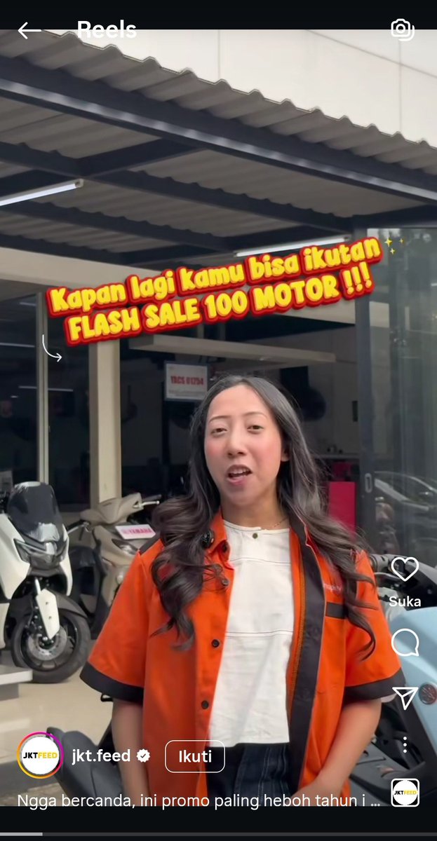 Doain ya guys hari ini bisa dapet motor di flash sale nya Shopee, kapan lagi kalo bukan sekarang waktunya coba coba berhadiah di shopee #FlashSale100MotordiShopee