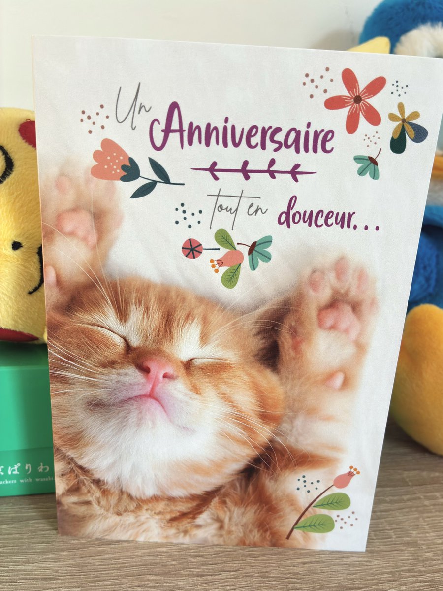 先日誕生日カードをもらったのですが…ネコ🐈❗️えっ、なんで❓もう25歳なのに🙄