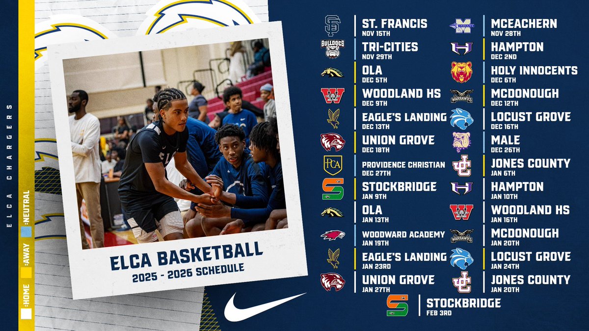 ELCA_Basketball's tweet photo. ‼️2025 - 2026 SCHEDULE‼️

#StackGoodDays🧱⚡️ https://t.co/uhkAlTuArF