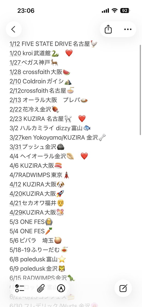 去年キチガイみたいにライブ行ってたな