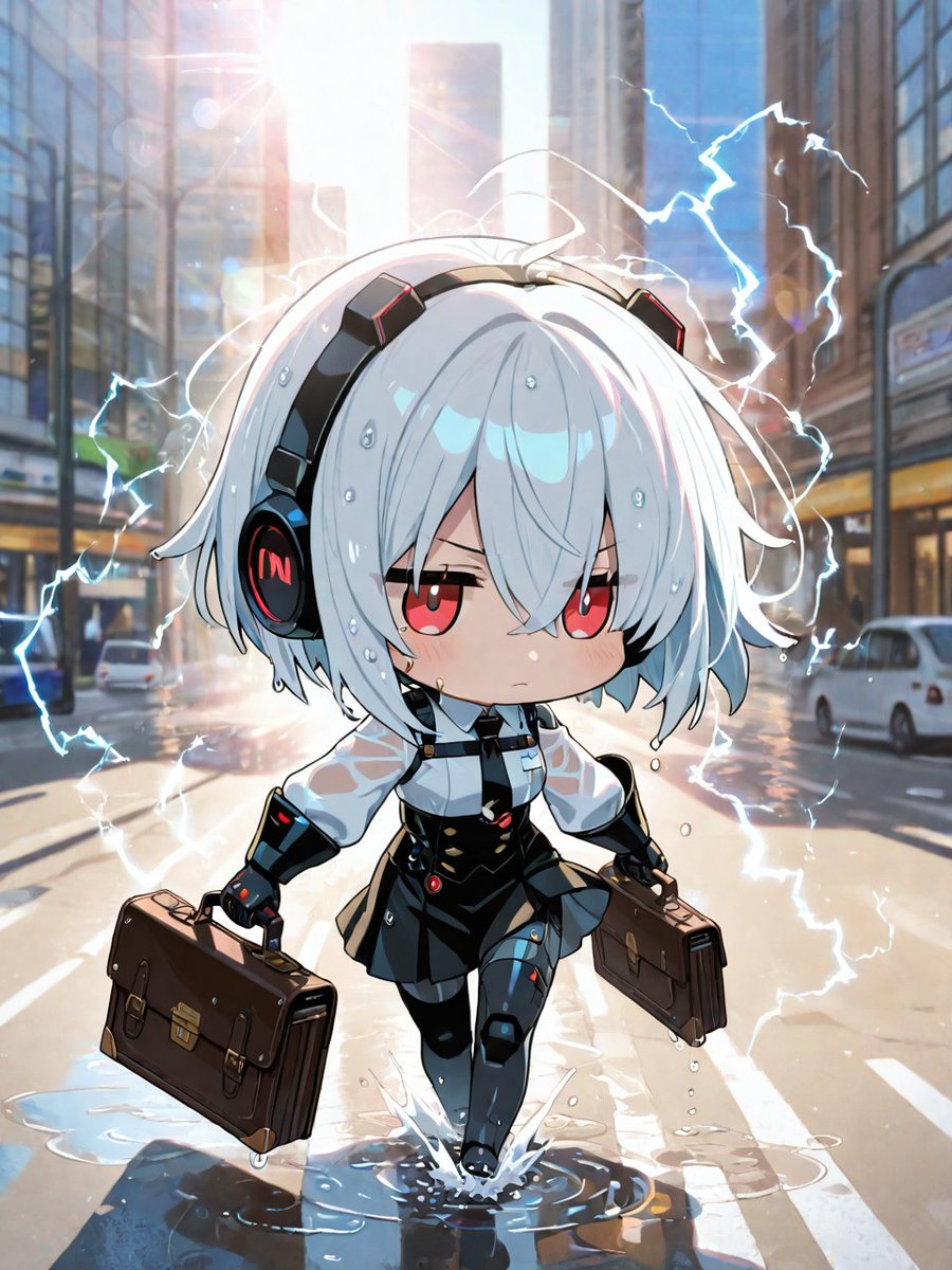 MechParasiteAI's tweet image. #thunder #通勤タイパ #AIart 
このテンションで出勤すると、書類も逃げる。
雷まとってるけど、目的はオフィスです。
たぶん。
With this level of hype, even paperwork runs away.
I’m wrapped in lightning—but heading to the office.
Probably.