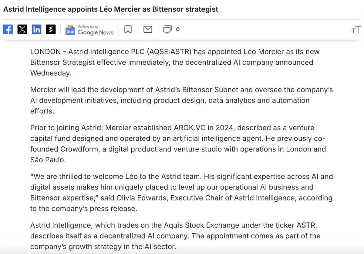 Soon they'll all realize how big #SN127 $TAO will be.

<a href="/leomercier/">Léo Mercier</a>